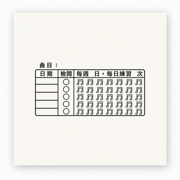 【F0121】音符樂器練習紀錄表印章 【F0121】音符樂器練習紀錄表印章