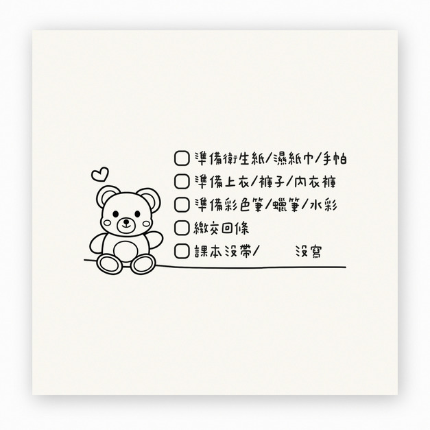 【F0158】小熊上學用品提醒印章 【F0158】小熊上學用品提醒印章