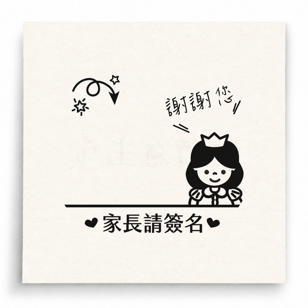 【T0104】家長請簽名女孩印章 【T0104】家長請簽名女孩印章