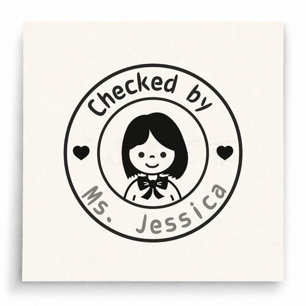 【T0100】Checked by Ms. Jessica女孩印章 【T0100】Checked by Ms. Jessica女孩印章