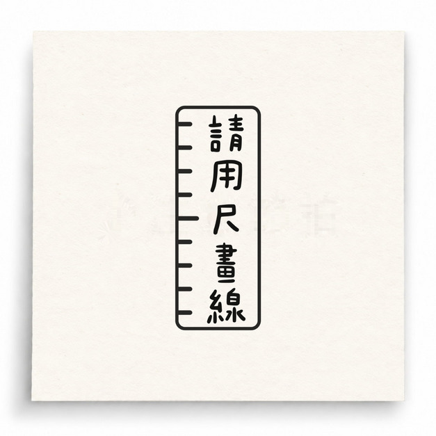【D0036】請用尺畫線印章(直式簡約版) 【D0036】請用尺畫線印章(直式簡約版)