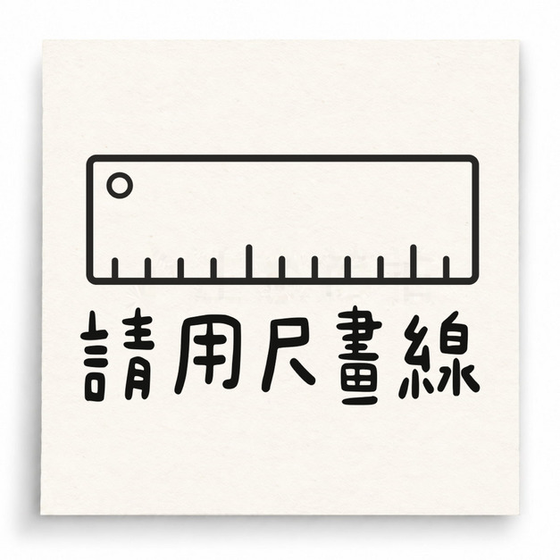 【D0015】請用尺畫線印章(長尺版) 【D0015】請用尺畫線印章(長尺版)