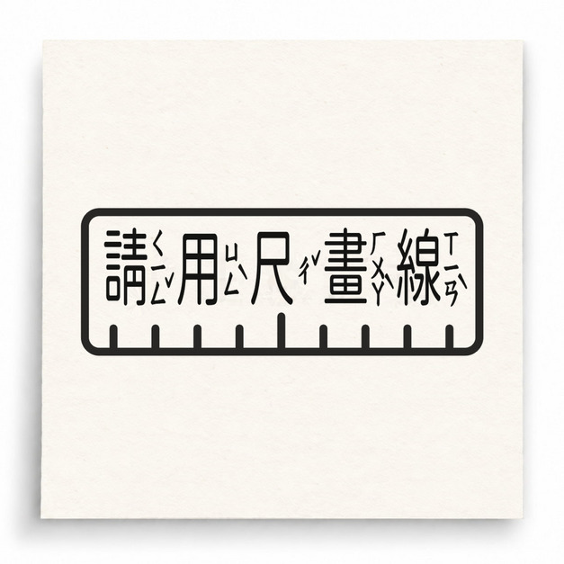 【D0012】請用尺畫線印章(文字版) 【D0012】請用尺畫線印章(文字版)