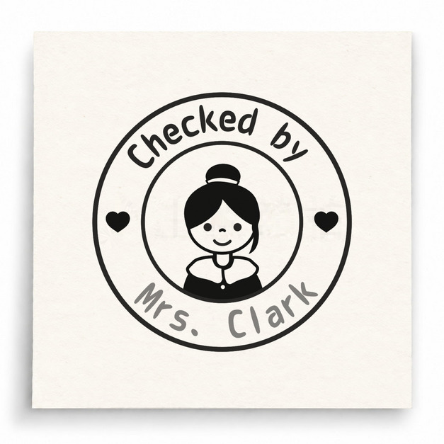 【T0102】Checked by Mrs. Clark女生印章 【T0102】Checked by Mrs. Clark女生印章