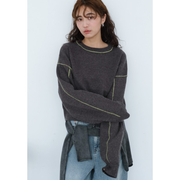 軟糯滾線針織上衣|深灰 軟糯滾線針織上衣|深灰