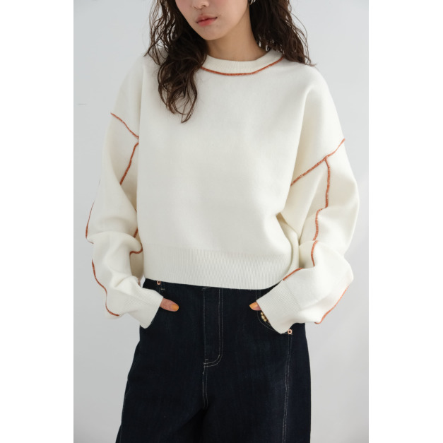 軟糯滾線針織上衣|白 軟糯滾線針織上衣|白