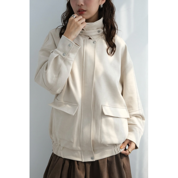 率性日常立領夾克外套|麂皮米白 率性日常立領夾克外套|麂皮米白