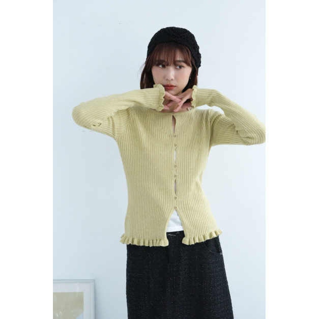 小荷葉滾邊針織上衣|綠 小荷葉滾邊針織上衣|綠