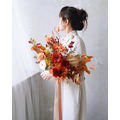 復古橘紅色系歐式捧花 (永生花&乾燥花)_2 復古橘紅色系歐式捧花 (永生花&乾燥花)_2
