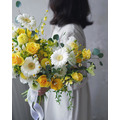 清新黃白色系中型歐風捧花 - 鮮花捧花_1 清新黃白色系中型歐風捧花 - 鮮花捧花_1
