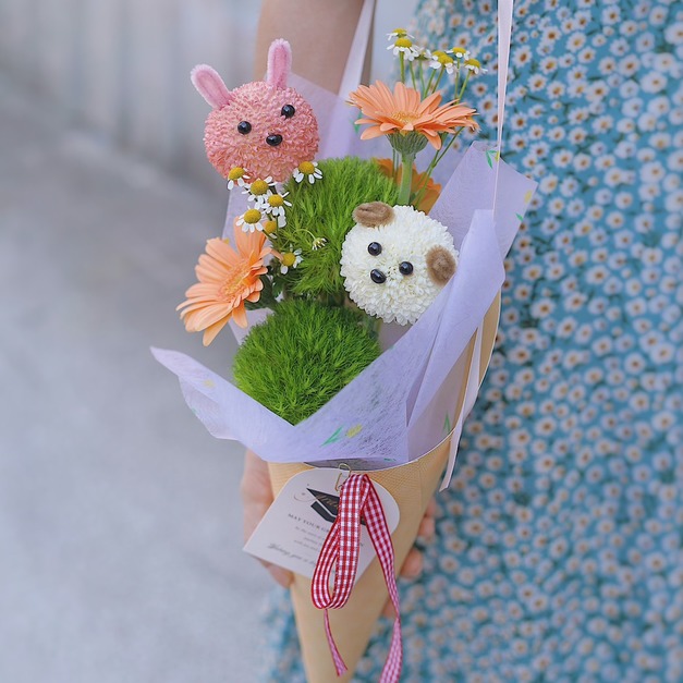 動物冰淇淋甜筒畢業花束 - 兔兔/熊熊/狗狗 三選二 動物冰淇淋甜筒畢業花束 - 兔兔/熊熊/狗狗 三選二