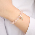 Holy spirit【神的國度】925純銀十字架 胖胖珠水晶手環_粉水晶_2 Holy spirit【神的國度】925純銀十字架 胖胖珠水晶手環_粉水晶_2