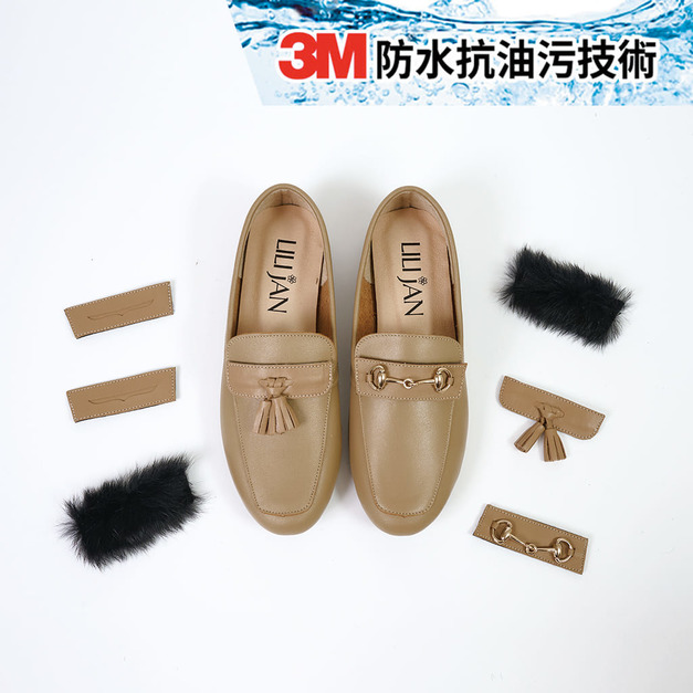 【桃樂絲女孩】面具樂福鞋_卡其色釦飾組合(每款僅任選一組) 【桃樂絲女孩】面具樂福鞋_卡其色釦飾組合(每款僅任選一組)