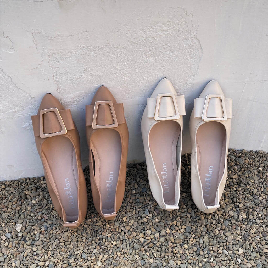 米白色尖頭鞋推薦