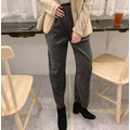 超顯瘦修身 絨布直條紋彈性寬褲_13 超顯瘦修身 絨布直條紋彈性寬褲_13
