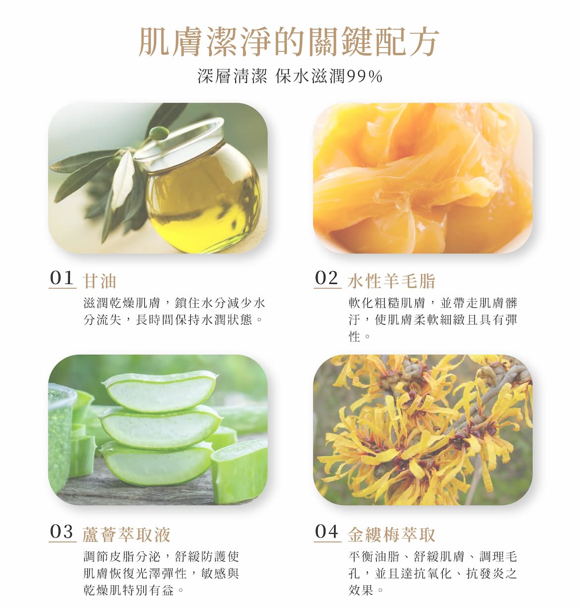 輕植萃保濕潔膚液成分