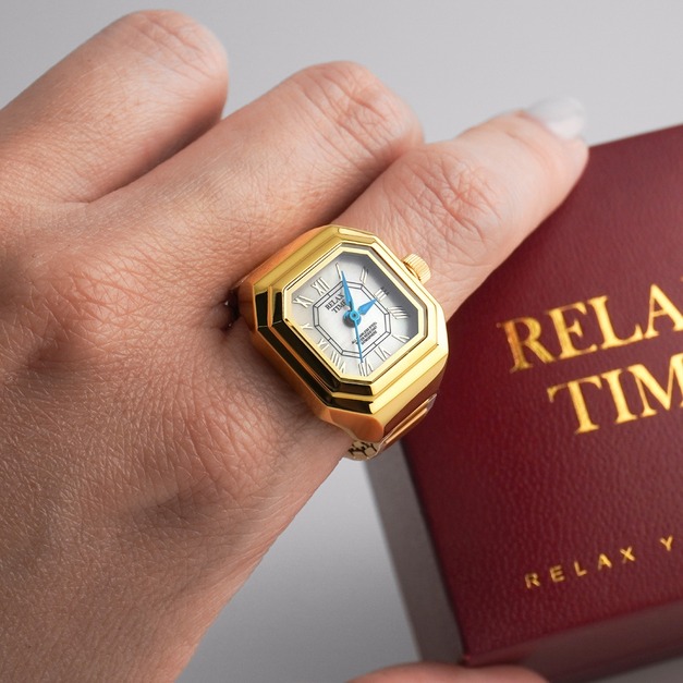 現貨-RELAX TIME 長方戒指錶-金坦克 (RT-C-03) 現貨-RELAX TIME 長方戒指錶-金坦克 (RT-C-03)