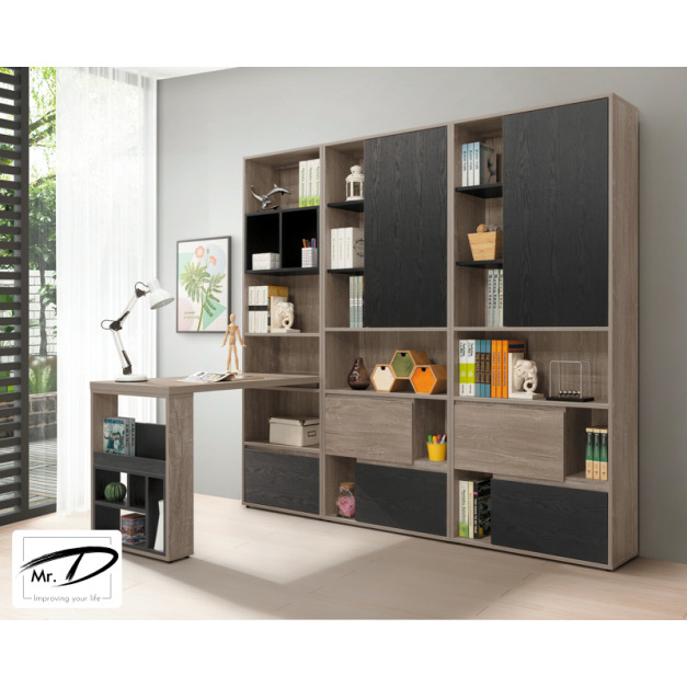 B4113 572-01 艾爾頓7.4尺書櫃書桌組 B4113 572-01 艾爾頓7.4尺書櫃書桌組