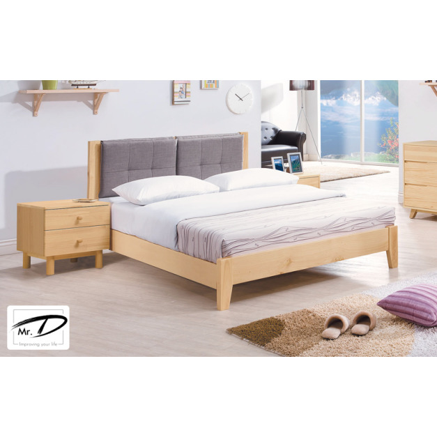 B3409 147-01 凱西本色布面5尺床台 (灰布格子) B3409 147-01 凱西本色布面5尺床台 (灰布格子)