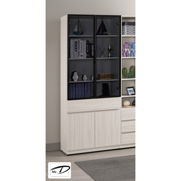 C4068 1598-3 丹尼斯2.7尺中抽鋁門書櫥 C4068 1598-3 丹尼斯2.7尺中抽鋁門書櫥