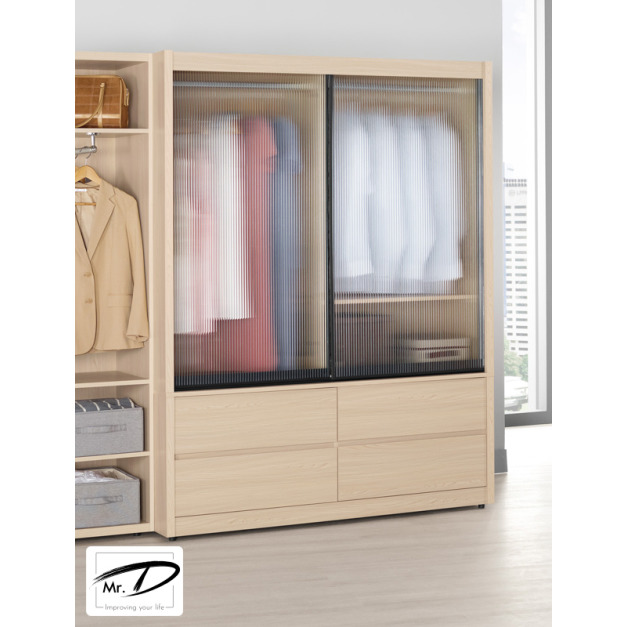 C3356 1212-2 艾維斯5尺鋁框四抽拉門衣櫥 C3356 1212-2 艾維斯5尺鋁框四抽拉門衣櫥