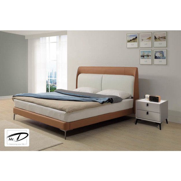 B3002 1-02 格蘭傑5尺半牛皮床台(橘/米白皮) B3002 1-02 格蘭傑5尺半牛皮床台(橘/米白皮)