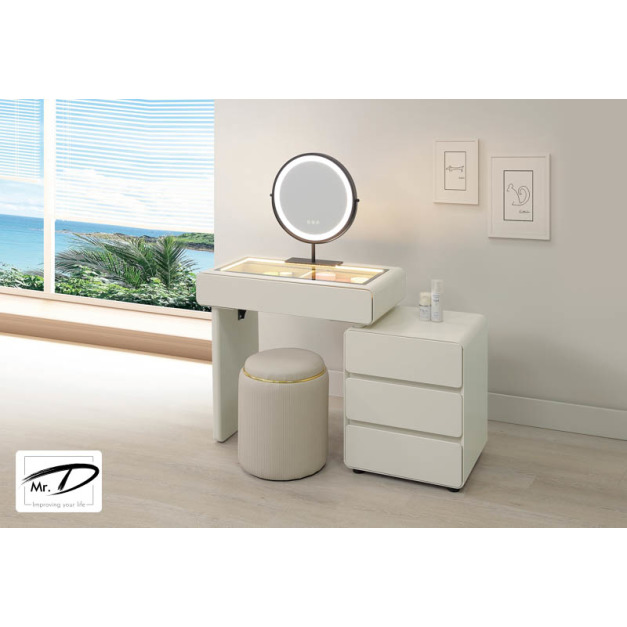 B3081 25-03 卡萊爾2.7尺伸縮鏡台 (含椅) (左、右自由擺放) B3081 25-03 卡萊爾2.7尺伸縮鏡台 (含椅) (左、右自由擺放)