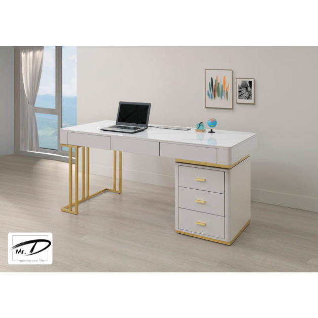 B4003 546-01 米尼斯5.3尺岩板書桌 (868 淺灰金腳)(可左右自由擺放) B4003 546-01 米尼斯5.3尺岩板書桌 (868 淺灰金腳)(可左右自由擺放)