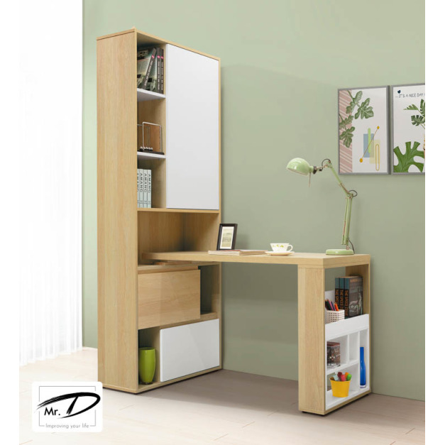 B4097 571-04 佩芮2.7尺h型活動書櫥桌組(可反向擺放使用) B4097 571-04 佩芮2.7尺h型活動書櫥桌組(可反向擺放使用)