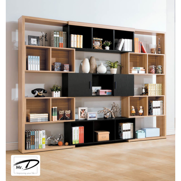 B4128 579-01 羅莎8.6尺伸縮書櫃 (原木/黑)(160-260cm伸縮) B4128 579-01 羅莎8.6尺伸縮書櫃 (原木/黑)(160-260cm伸縮)