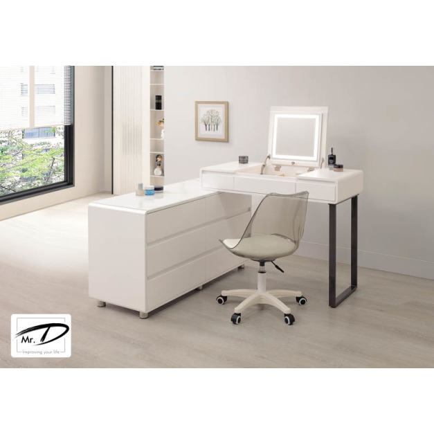 B3058 20-02 茉迪斯3.3尺伸縮掀鏡台組 (含椅)(左、右自由擺放) B3058 20-02 茉迪斯3.3尺伸縮掀鏡台組 (含椅)(左、右自由擺放)