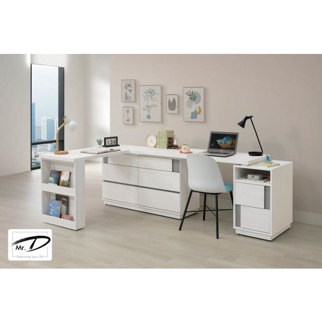 B4056 562-02 凱倫7×4尺L型功能桌組 (可反向擺放) B4056 562-02 凱倫7×4尺L型功能桌組 (可反向擺放)