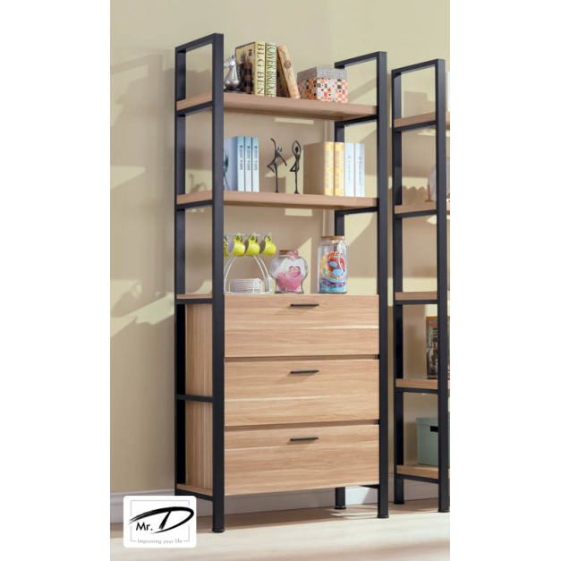 B4148 461-01 保羅原木色2.7尺三抽書櫃 B4148 461-01 保羅原木色2.7尺三抽書櫃