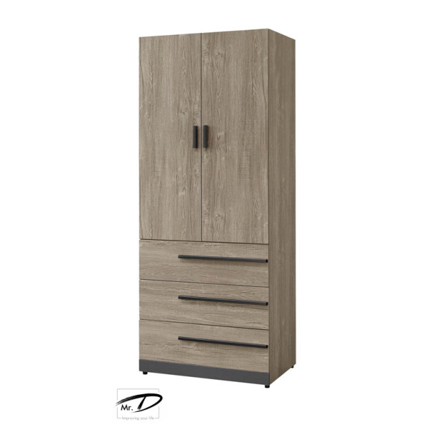 B3469 156-05 布拉格2.7尺三大抽衣櫥 B3469 156-05 布拉格2.7尺三大抽衣櫥