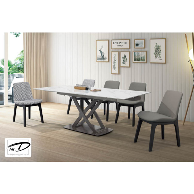 B2183 493-01 赫菲斯6.6尺岩板圓角伸縮餐桌 B2183 493-01 赫菲斯6.6尺岩板圓角伸縮餐桌