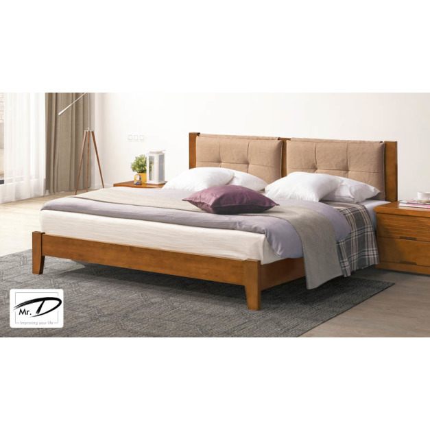 B3488 179-07 凱西柚木色5尺布面床台(咖啡布格子) B3488 179-07 凱西柚木色5尺布面床台(咖啡布格子)