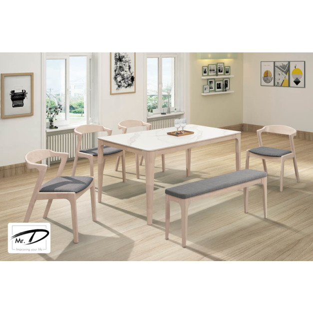 B2219 510-03 馬庫斯洗白5尺岩板餐桌 B2219 510-03 馬庫斯洗白5尺岩板餐桌