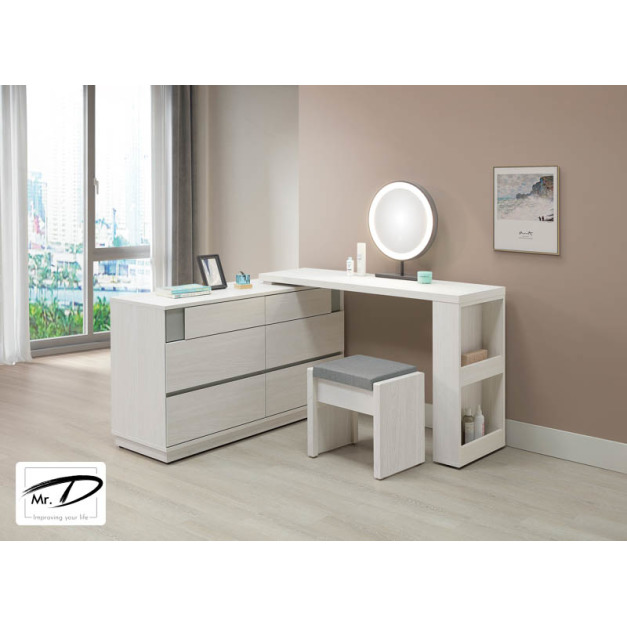 B3192 60-01 凱倫4.4尺功能伸縮鏡台 (含椅) B3192 60-01 凱倫4.4尺功能伸縮鏡台 (含椅)