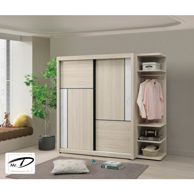 B3151 44-02 萊米克5.5×7尺推門衣櫥 B3151 44-02 萊米克5.5×7尺推門衣櫥