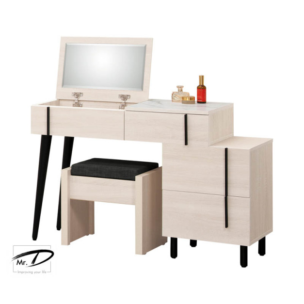 B3287 103-10 安卡拉3尺伸縮掀鏡台 (含椅) B3287 103-10 安卡拉3尺伸縮掀鏡台 (含椅)