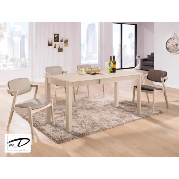 B2222 511-01 艾斯洗白全實木6尺拉合餐桌 B2222 511-01 艾斯洗白全實木6尺拉合餐桌