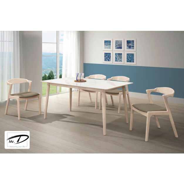 B2217 510-01 萊德洗白5尺岩板餐桌 B2217 510-01 萊德洗白5尺岩板餐桌