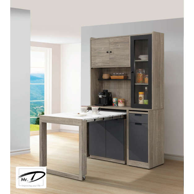 B2053 428-01 雨果4尺功能桌收納櫃組(碳燒/灰) B2053 428-01 雨果4尺功能桌收納櫃組(碳燒/灰)