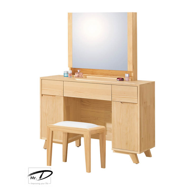 B3449 152-04 羅本北歐實木3.5尺鏡台(含椅) B3449 152-04 羅本北歐實木3.5尺鏡台(含椅)