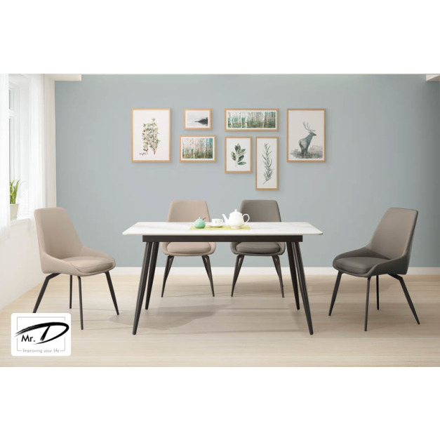 B2204 505-01 特爾4.6尺岩板餐桌 (雪山石) B2204 505-01 特爾4.6尺岩板餐桌 (雪山石)