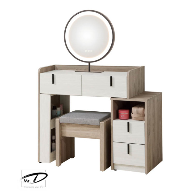 B3232 78-01 伊格絲2.7尺圓鏡伸縮鏡台 (含椅) B3232 78-01 伊格絲2.7尺圓鏡伸縮鏡台 (含椅)