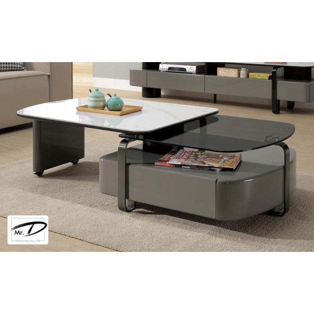 B1167 267-01 米基特岩板旋轉延伸茶几 B1167 267-01 米基特岩板旋轉延伸茶几