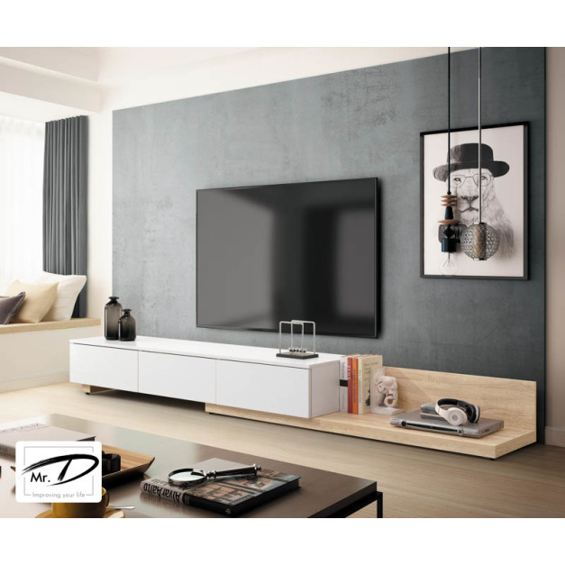 B1334 366-01 克魯斯6尺伸縮長櫃 (白/原木) B1334 366-01 克魯斯6尺伸縮長櫃 (白/原木)