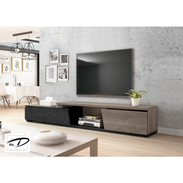 B1346 372-01 傑斯6尺伸縮長櫃 (古橡/黑) B1346 372-01 傑斯6尺伸縮長櫃 (古橡/黑)