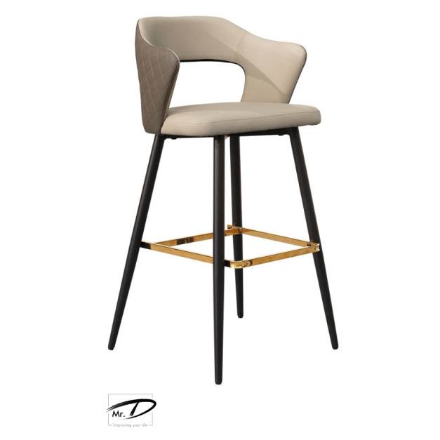 B1010 544-01 卡瑞爾吧椅 (背皮咖啡)(金色腳踏) B1010 544-01 卡瑞爾吧椅 (背皮咖啡)(金色腳踏)